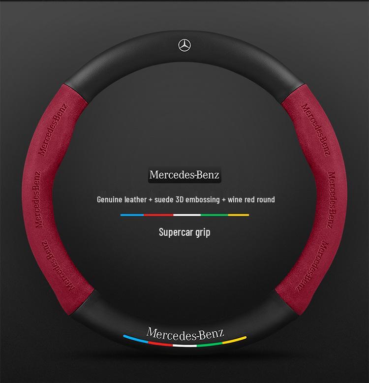 Mercedes C-Class Suede Steering Wheel Cover for Models 08-22: C260L, C200L, C260