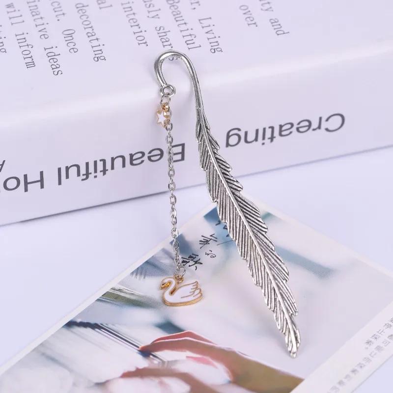 Креативные канцелярские принадлежности с перьями Separador De Libro, инструмент для книги, Marque Page B02, милая металлическая закладка для книг