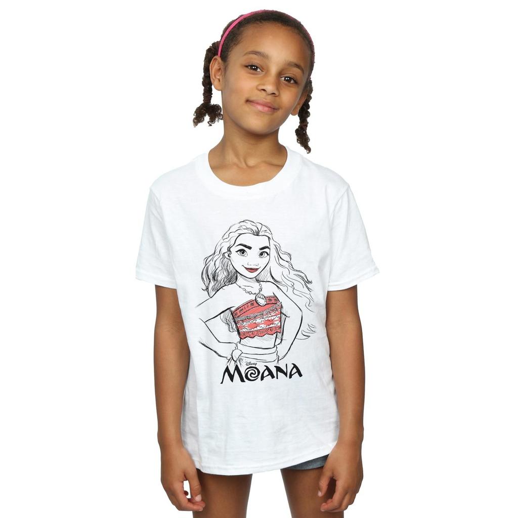 Disney Хлопковая футболка с рисунком Моаны для девочек