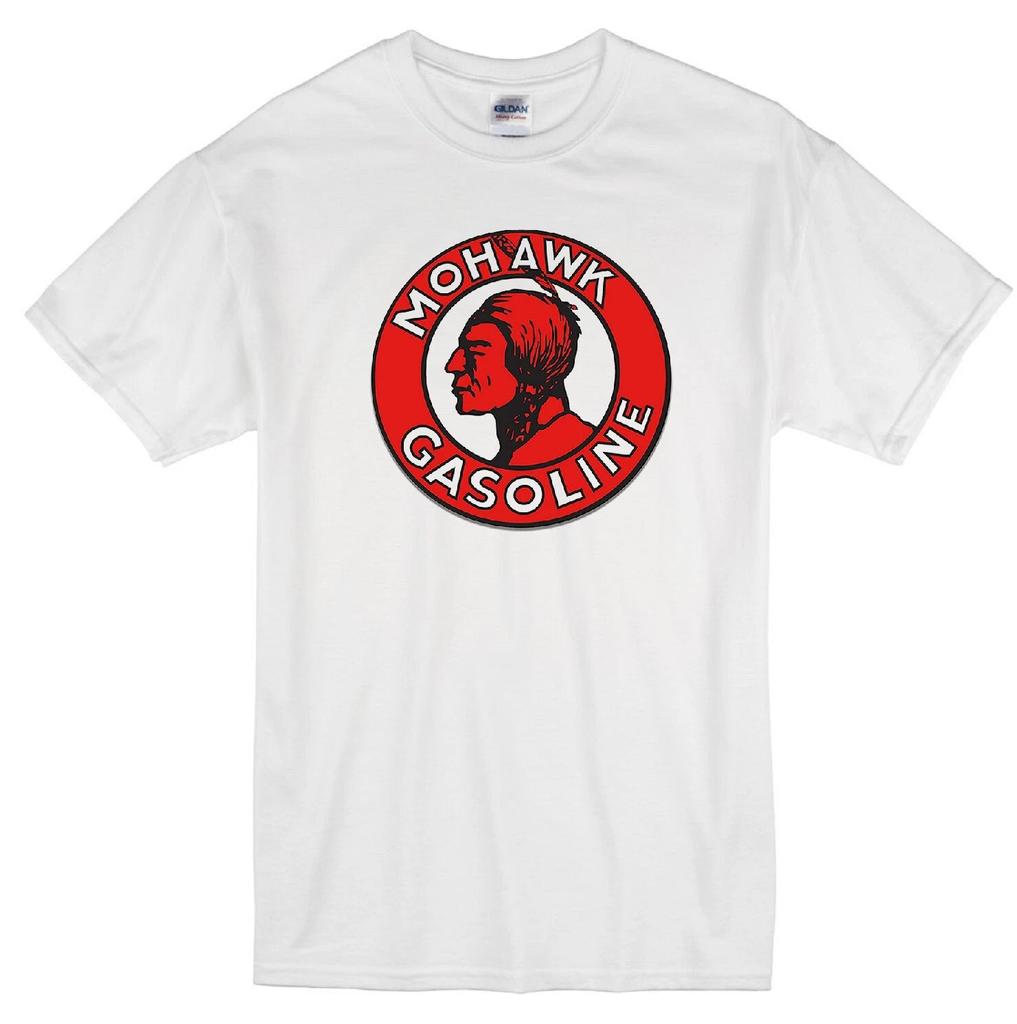 MOHAWK SINCLAIR MOTOR OIL GASOLINE STATION RETRO INDIAN LOGO WHITE T-shirt
