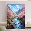 5d DIY Алмазная картина вышивка крестом персиковый цвет речной пейзаж рукоделие алмазная вышивка мозаика полный круглый дрель домашний декор