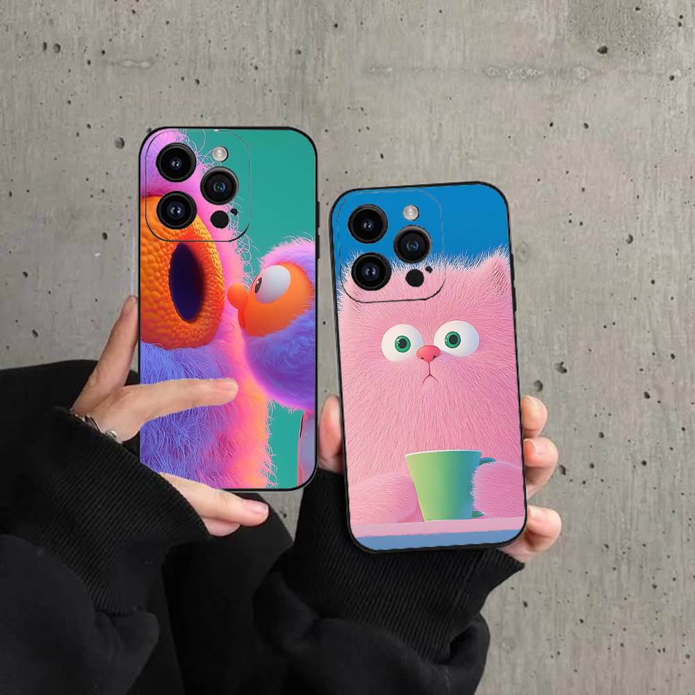 Чехол для телефона с кошкой Чехол для телефона для iPhone 17 16 15 11 13 14 Pro Max X Xr Xs Max 12mini Черный корпус Чехол
