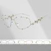 Fashion Rhinestone Glasses Women Men Oversized Cat Eye Glasses Metal Oversized Oval Shades Frame Vintage Bling Party Eyeglasses