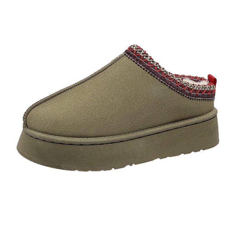 Модные женские шерстяные тапочки, теплые шерстяные тапочки на платформе, женские тапочки, женские тапочки из овчины, женская обувь 2024