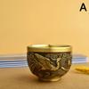 Украшение в виде цилиндра с изображением Феникса на удачу, традиционная латунная чашка для питья, вырезанная вручную, латунная чаша фэн-шуй, украшение для рабочего стола