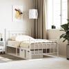 VidaXL Metal Bed Frame with Headboard-Footboard White 107x203cm 353600