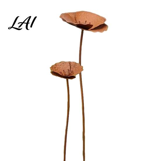 Metal Potted Plant Accessories 2Pcs Flowers for Outside Decorative Garden Stakes Flower Bed Decor Ferrous Art Outdoor Yard Lawn Walkway and
