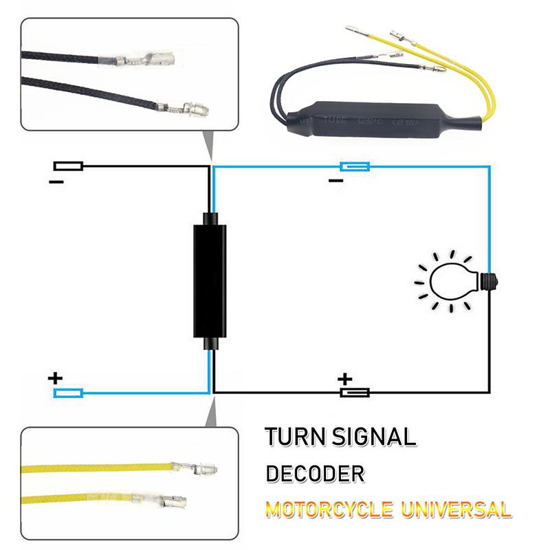 1 Pair Motorcycle Flasher LED Turn Signal Lights AMS Cement Indicator Load Resistor 12V 21W Fault Decoder Solve Blinker Error 26 Ohm