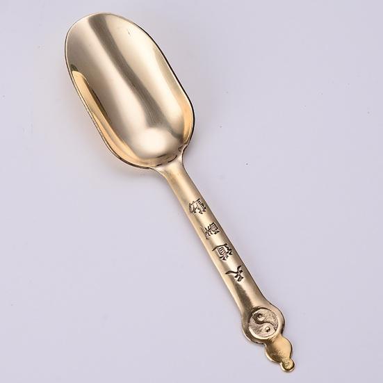 Tea Shovel Glossy Anti-scalding Copper Portable Scooping Sugar Coffee Scoop Teaware Supplies