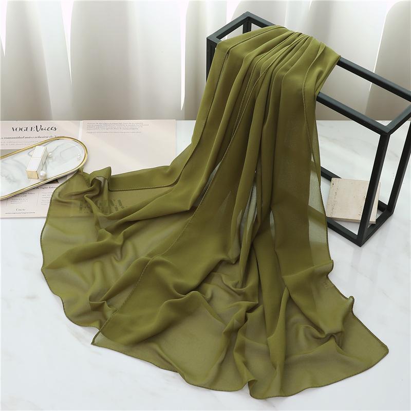 Summer Long Silk Scarf For Women Large Shawl Wrap Headband Solid Design Hijab Beach Stoles Female Foulard Echarpe Bandana