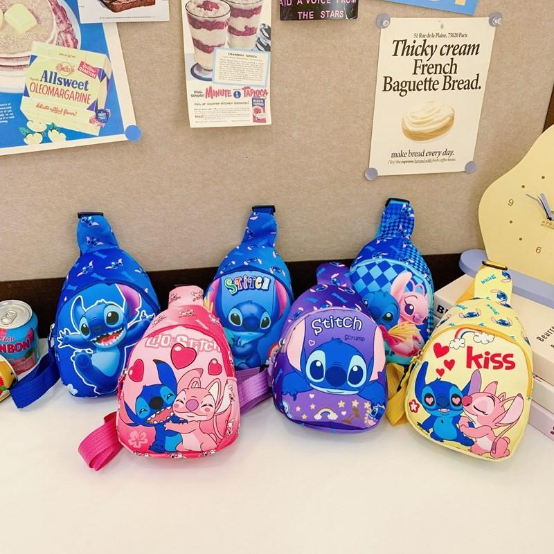Lilo Stitch Cartoon Kids Crossbody Bag With Breathable Nylon For Daily Use