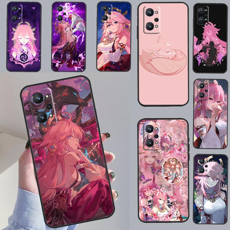 Чехол Yae Miko Genshin Impact для OPPO Realme C55 C35 C33 C31 C30 C25 C21Y C11 GT Neo 5 3T 2T Realme 10 9 11 Pro Plus