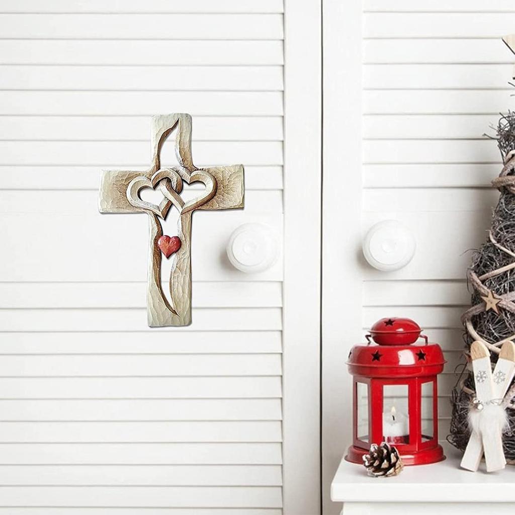 Свадебный крест на стену, настенный декор «Любовь», деревянный настенный крест в виде переплетенных сердец ручной работы для свадьбы, дня святого Валентина, рождественского подарка