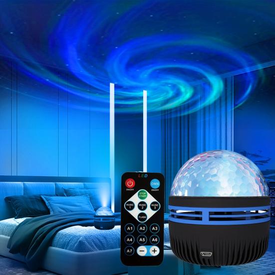 Лампа для проектора Yousheng 2-в-1, проектор с океанскими волнами, 14 световых эффектов, дистанционное управление, синхронизация музыки для спальни, детской комнаты, домашнего кинотеатра