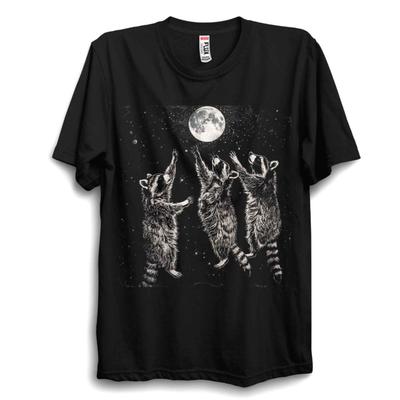 Футболка Three Moon Raccoon – Смешная футболка с животным енотом-полоскуном | Унисекс топ с енотом
