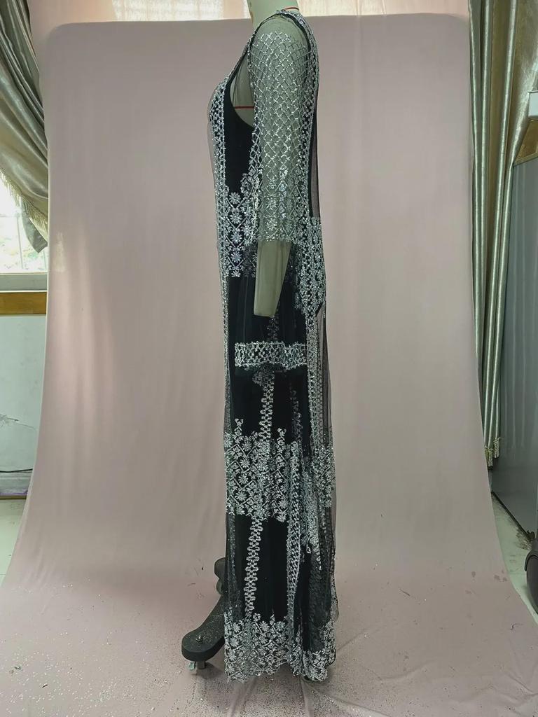 2025 Европейское и Американское Сексуальное Платье-Шаль Из Двух Частей Вечернее Платье Для Женщин