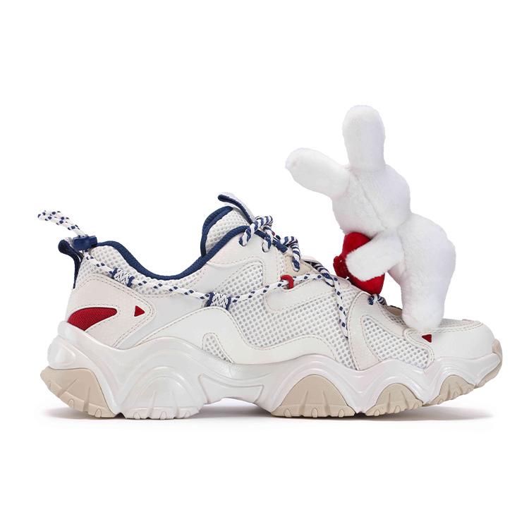 ANDONGNIBUERTU x FILA Совместное издание, Кроссовки-лапки Кошки Низкие Массивные Кроссовки Женские Красный Белый Подарочный Набор F12W332122FSB