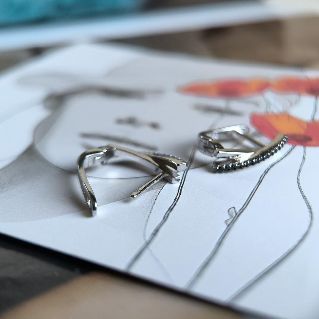 Серебряные серьги с фианитами (2187455)