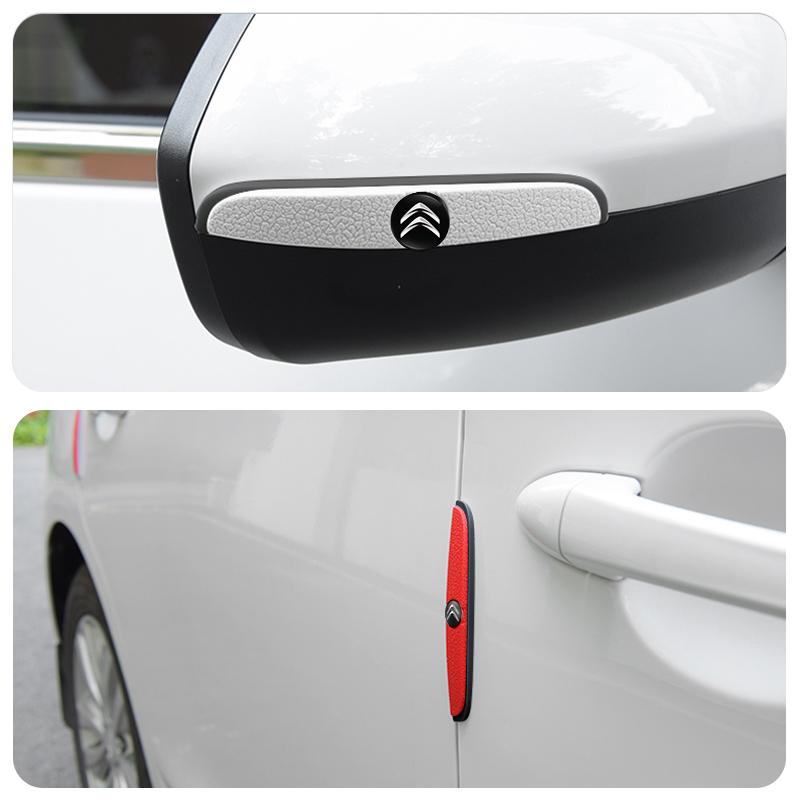 FRPM6 4Pcs Car Anti-Collision Strip Bumper Buffer Stickers For Citroen C3 C5 AIRCROSS C5X C4 Cactus e-C4 X e-C3 Berlingo C-Elysee C1