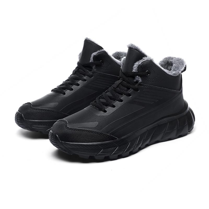 Модные зимние мужские ботинки для снега на шнуровке, спортивная повседневная обувь, плюшевые теплые мужские ботинки для активного отдыха, мужские походные ботинки, обувь для работы и путешествий, мужская
