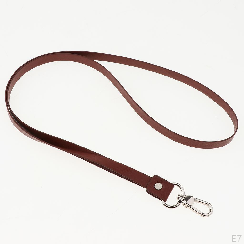 Ретро PU кожаный шейный ремешок шнурок металлический зажим для карт бейджей