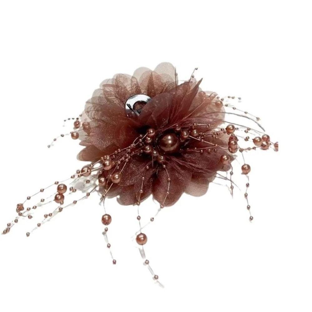 Peony Flower Hair Claw Tassel Shark Clip Elegant Crab Hair Clips Women