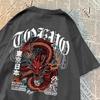 Японский стиль Tokyo Devil Dragont-Shirts Мужская футболка с рисунком из хлопка Винтажная свободная одежда Индивидуальная летняя футболка для женщин