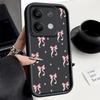 Bowknot Print TPU Soft Solid Color Case For Xiaomi 14T 13T Poco F6 Pro X6 X5 Redmi 13C Note 13 12 Pro 11 Shockproof Lens Protection Matte Phone Cover