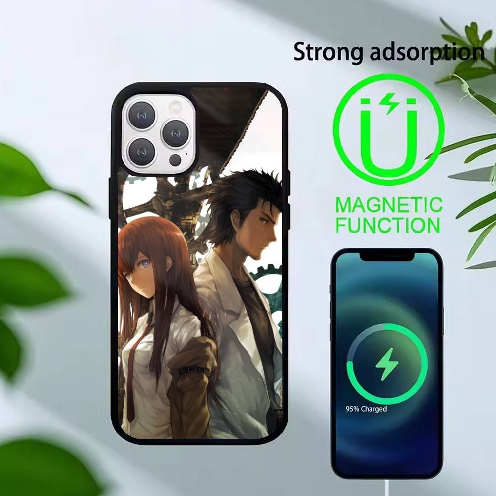 Чехол для телефона A-Okabe Rintaro STEINS DATE Для iPhone 17,16,15,14,13,Pro,Max,Plus, Магнитный Для Magsafe Беспроводной Зарядки