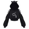 Women's Cat Ear Hoodie Pullover Long Sleeve Hooded Sweatshirt Cute Blouse