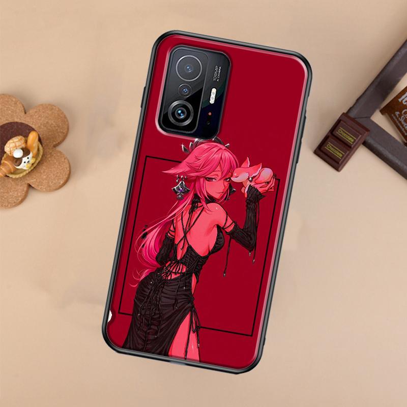 Чехол Genshin Impact Яэ Мико для Xiaomi 14T 11T 12T 13T Pro 13 14 Ultra POCO X7 Pro X3 X5 F3 F5 F6 M6 X6 Pro