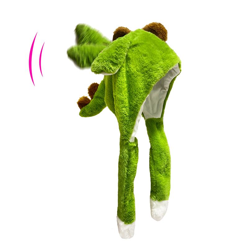 Cartoon Bunny Ear Move Hat Jumping up Toys Rabbit Girls Animal Plush Costume Cosplay Cap Kids Party for Adult Funny Anime Hat
