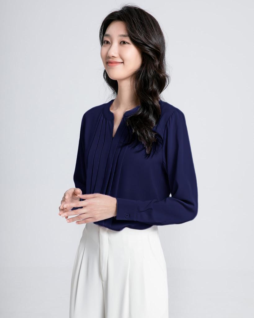 ВЕСЕННИЙ СЕЗОН Блузка из шифона с длинным рукавом, с защипами, свободного кроя, больших размеров Подходит для и на каждый день Размер 4XL Женский V-образный вырез, Посадка, В наличии, Костюмы,