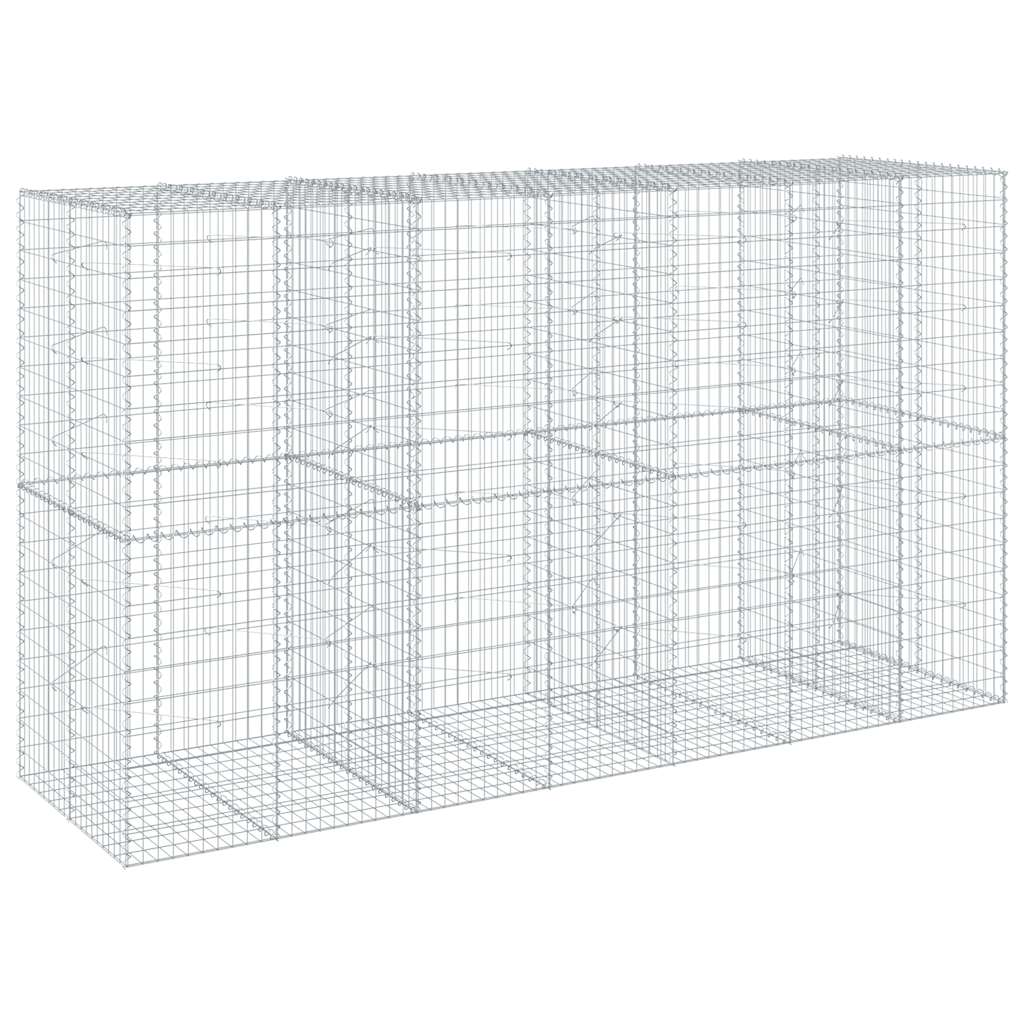 Gabion with Lid 350 x 100 x 200 cm Galvanized Iron