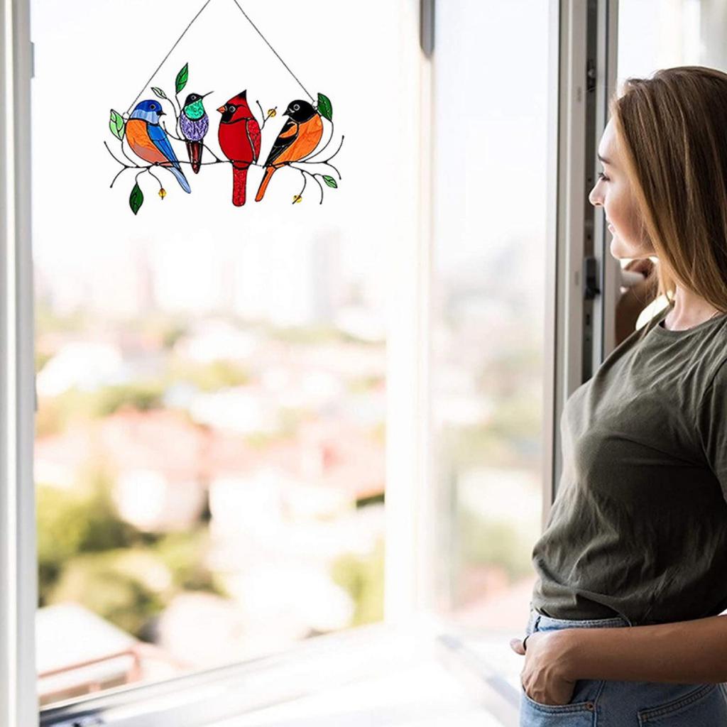 1 шт. Красочная подвеска-панель с птицами, настенный декор для подвешивания у окна, подвески с птицами, предметы домашнего декора, поделки, подарки на День матери
