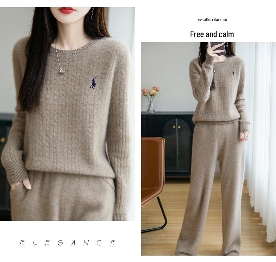 Женский приталенный шерстяной свитер крупной вязки - Коллекция Осень/Зима