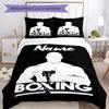 3pcs Custom Name Boxing Bedding Set Duvet Cover Closure Includes 1 Duvet Cover & 2 Pillowcases, Soft and Comfortable for All Seasons.