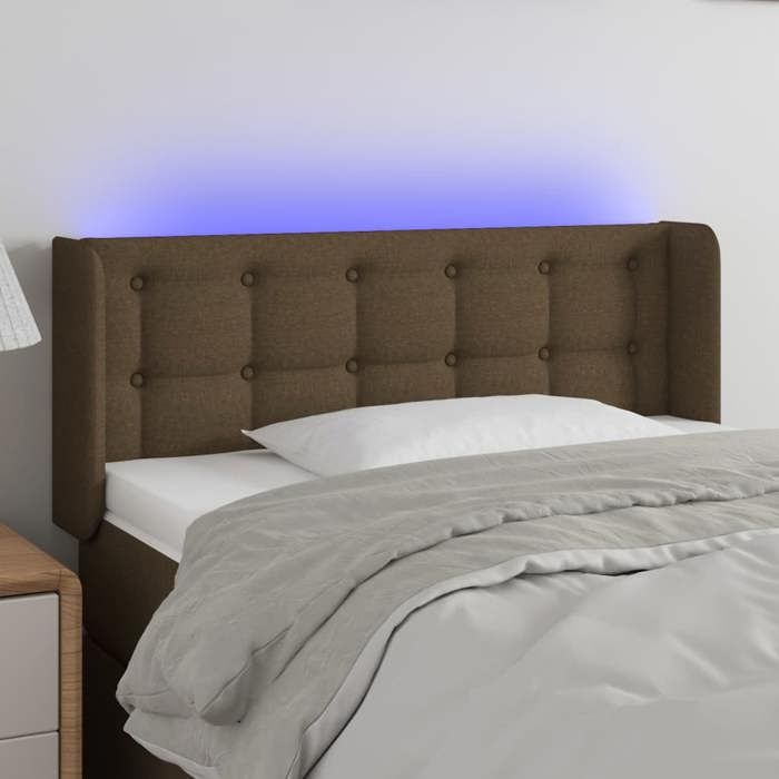 VidaXL LED Headboard Bedroom Furniture Single Bed Accessory Headboard Interior Dark Brown 3123647