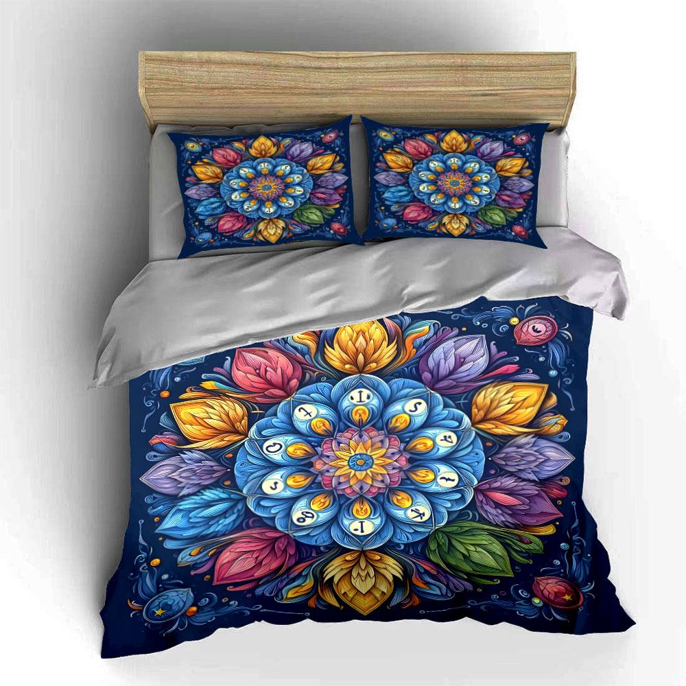 "Mandala Art Decor Set" Bedding Set with 1 Duvet Cover 2 Pillowcases Single Double King Queen, Gift