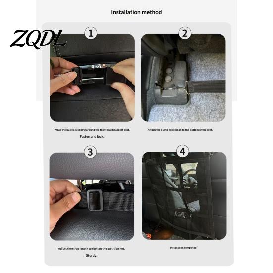 Backseat Barrier for Pets Car Seat Gap Storage Net, Multifunctional Organizer Kids, Interior Mesh 9 Grid Layered Divider with 59x59cm, Universal Auto