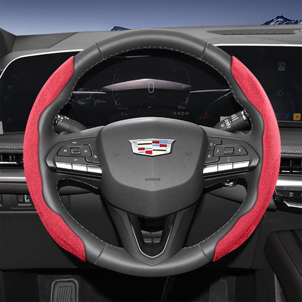 Подходит для чехла рулевого колеса Cadillac Sports из замши с раздельной защелкой для таких моделей, как Escalade, Lyriq, Xt5, Xt4, Xt6, Ct5, Ct4, Celesti