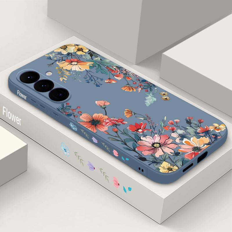 Чехол-бампер Ins с бабочками и цветами для Samsung Galaxy S26 S25 Ultra S24 S23 S22 Plus S21 FE A15 A16 A17 A35 A36 A54 A55 A56 5G Мягкая накладка