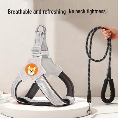 Дышащая шлейка-жилет для собак и поводок для маленьких и средних пород, таких как сиба-ину, корги и тедди