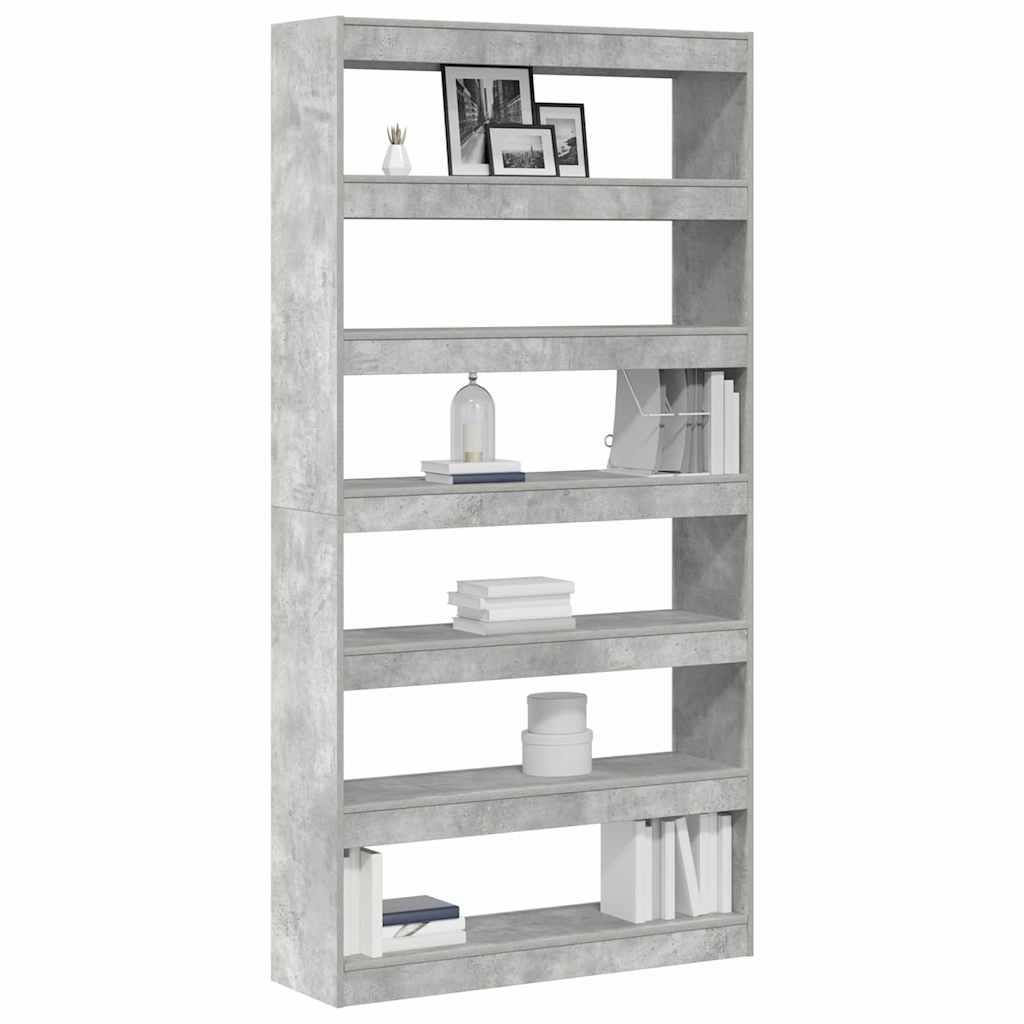 Concrete Grey Bookshelf 100 x 30 x 198 cm Engineered Wood