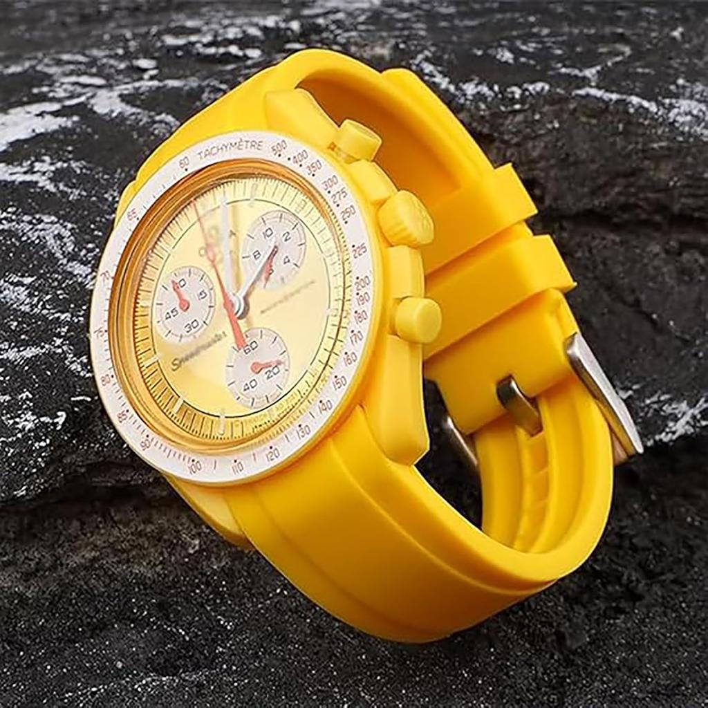 Ремешок для часов 20 мм для и резиновый ремешок для часов с силиконовым водонепроницаемым и включает инструмент для регулировки и пружину Omega, Swatch, MoonSwatch, Omega,