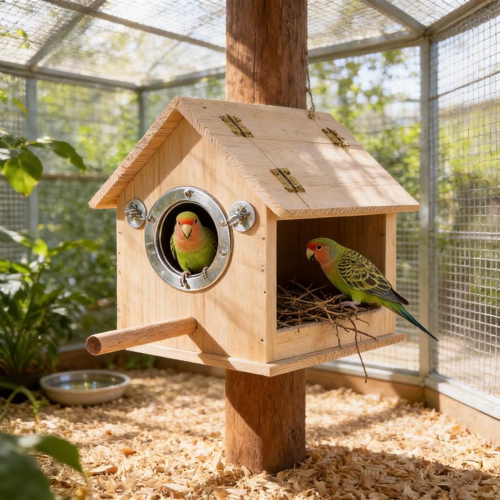 Wooden Bird Nest With Handcrafted Design For Bird Breeding And Shelter