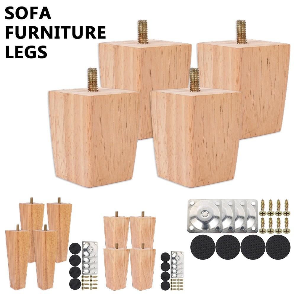 Wooden Sofa Furniture Legs 4PCS Solid Wood Tapered Replacement Furniture Feet Couch Cabinet Feet Supplies Set