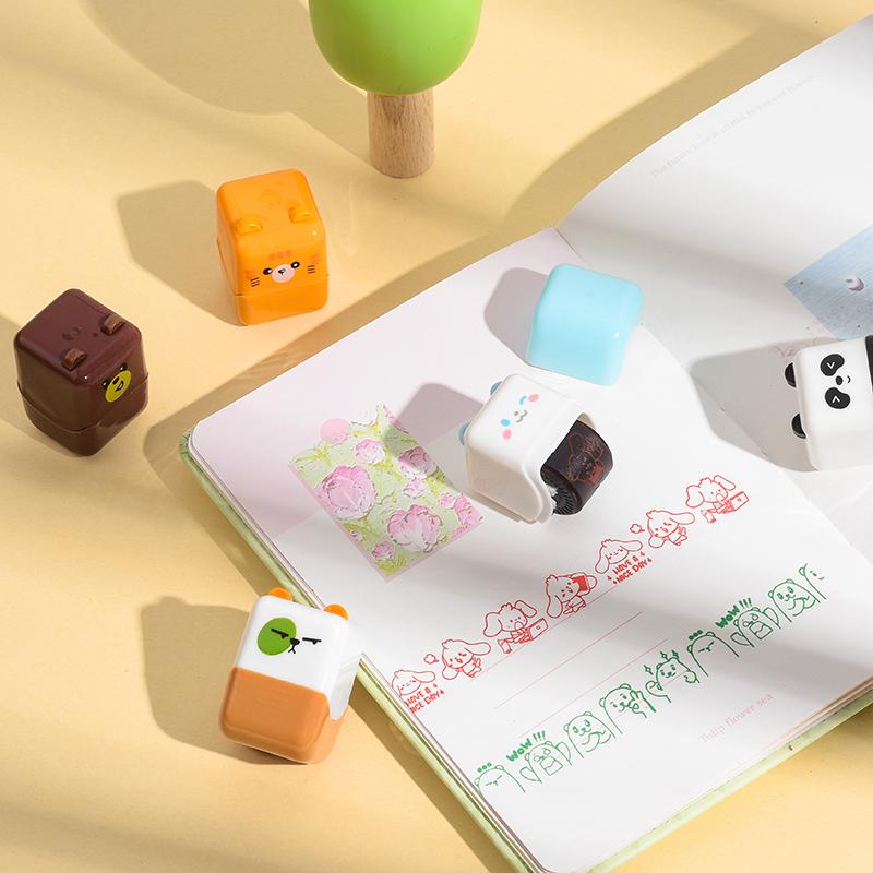 Милые животные Мультяшный персонаж Штамп-ролик DIY Креативная печать Граффити Блокнот Декорация-ролик Канцелярские товары Принадлежности для журнала