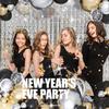 PADELO Silver Shimmer Wall Backdrop, Square Backdrop Curtain,2Pcs 3.3x6.6 Feet Silver Streamer Backdrop for Party Decorations