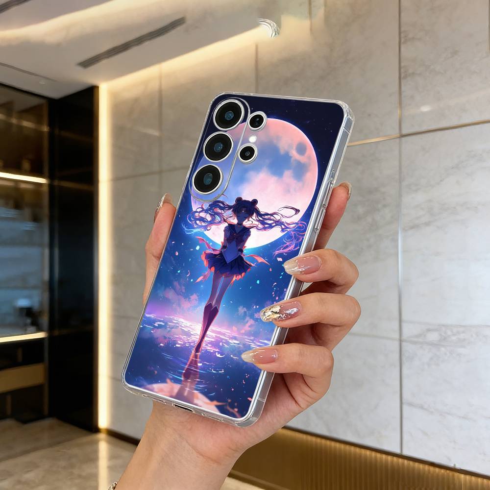 Прозрачный мягкий силиконовый чехол для телефона Sailor M-Moon-Usagi Tsukino для Samsung S25, S24, S21, S22, S23, S30, Ultra, S20, Plus